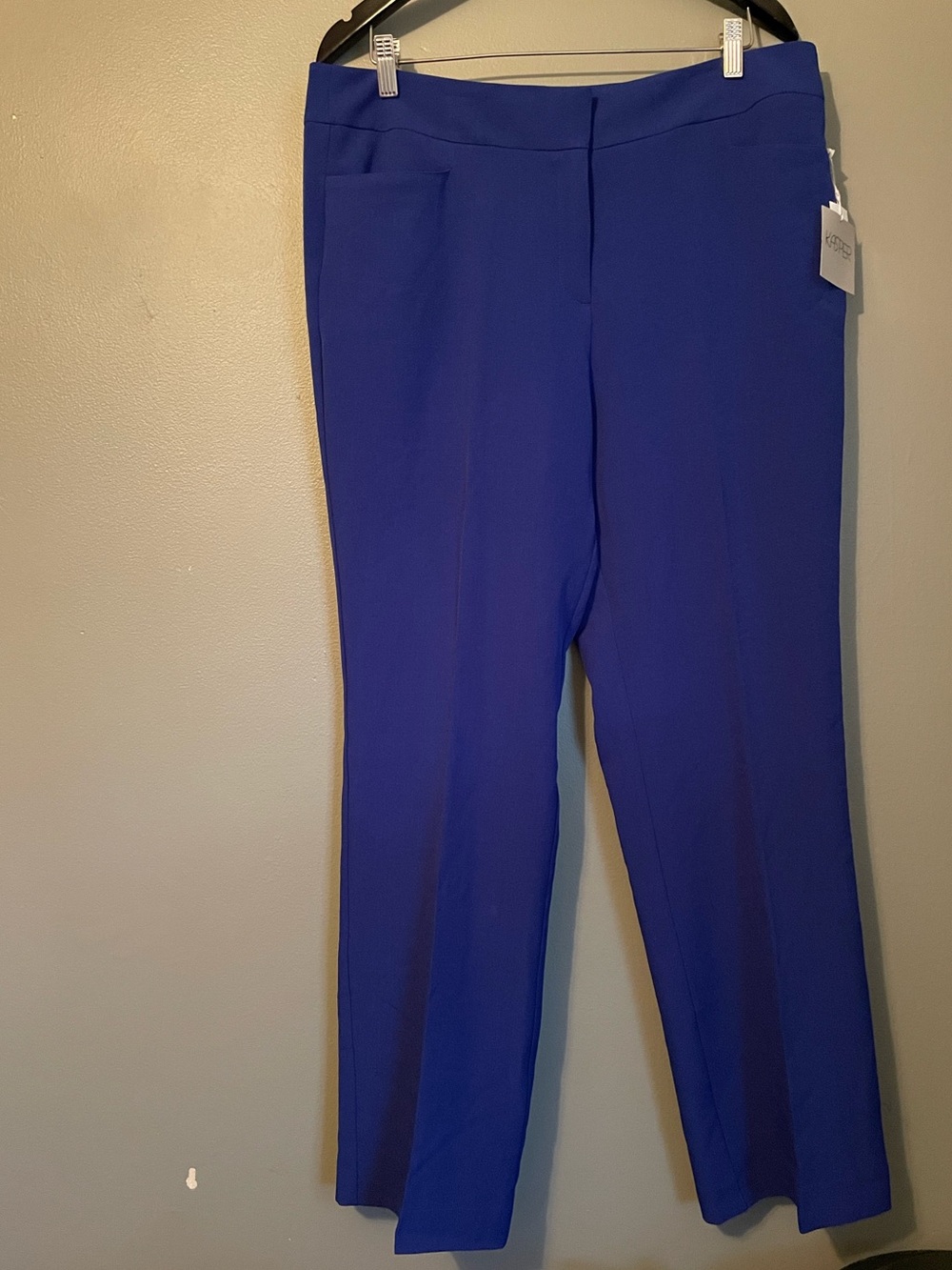 NWT Kasper Sz 14 Women’s Royal Blue High-Waist Business Straight Pants Ret $79!